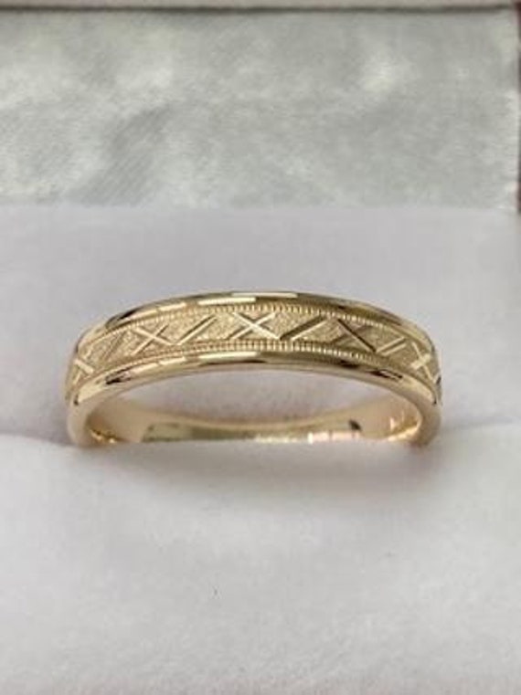 Stone finish wedding best sale band