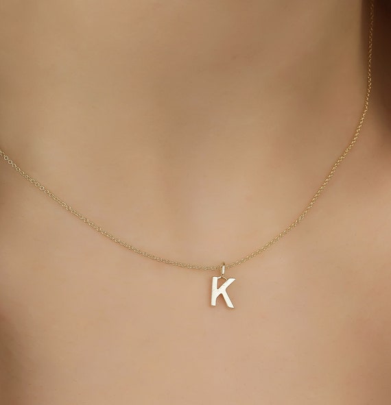 Precious Stars 14k Yellow Gold Heart-shaped Initial Letter 'K' Pendant  Necklace | eBay