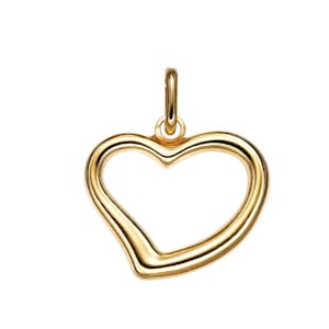 14K Yellow Gold Heart Necklace, Minimalist Open-Heart Necklace,Heart Pendant, Valentines Day Gift, Heart Necklace in 14K Gold, Love Necklace