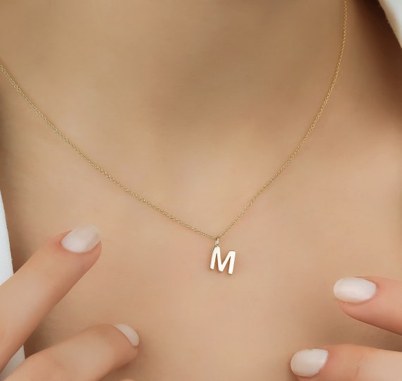 Dainty Initial Necklace Tiny Gold Initial Jewelry Mom Gift Letter Necklace  Women Gift Custom Initial Charm Small Alphabet Minimal - Etsy