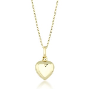 14k Yellow Gold 3-D Filigree D.C Puffed Heart Charm Pendant