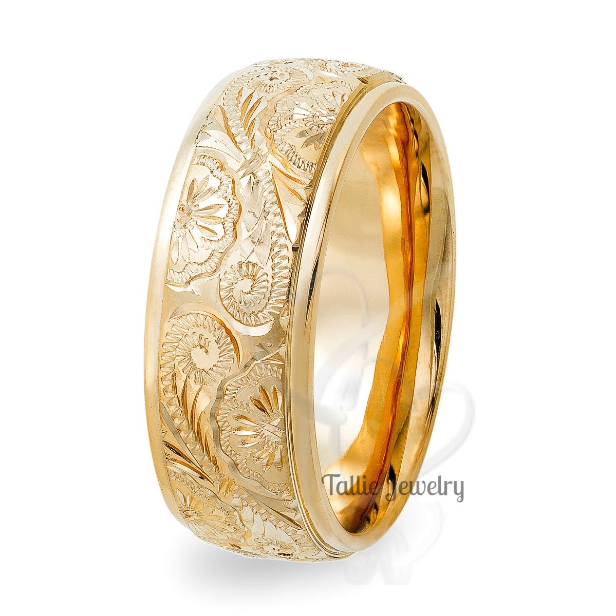 Mens Gold Wedding Band With Diamonds