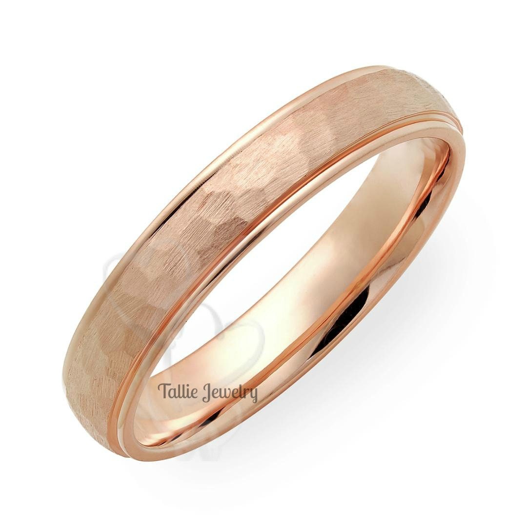 shop onlinestore 4mm 10K 14K 18K Solid Rose Gold Wedding Bands