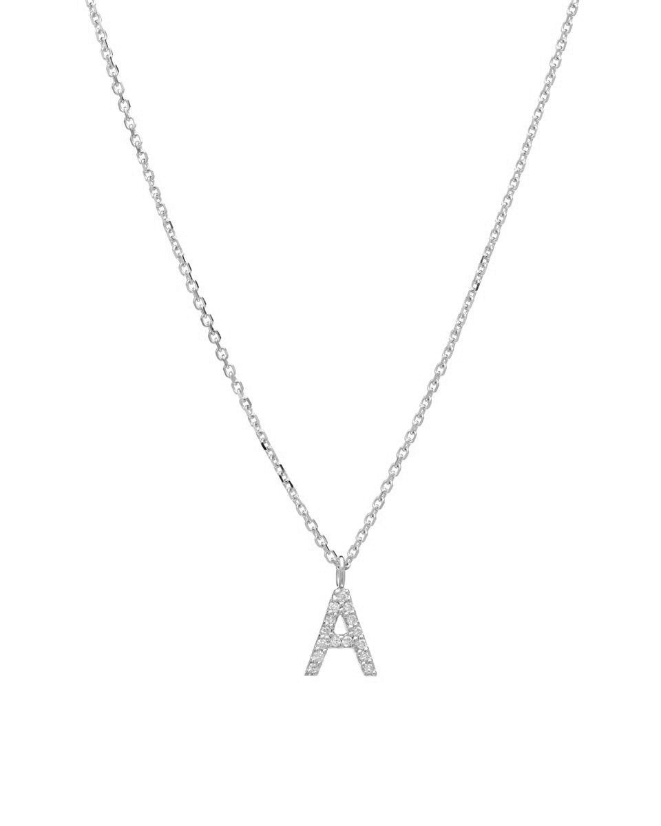 Diamond Initial Necklace / 14k Gold Initial Diamond Necklace / 14K Gold