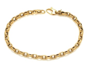 14K Yellow Gold Link Bracelet, Rolo Chain Bracelet, Cable Chain Bracelet, Chain Bracelet, Gold Bracelet
