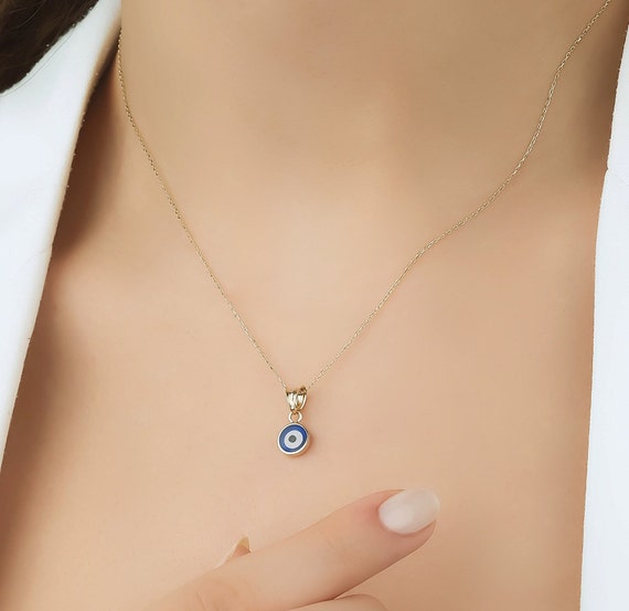 Buy Round Evil Eye Necklace Online in India | CWOG – Colorful World Of Gems