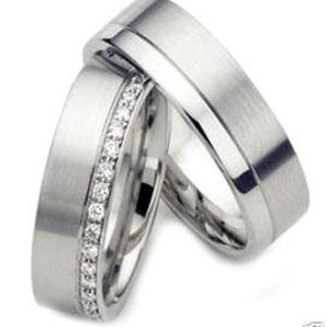 10K 14K 18K Solid White Gold Diamond Wedding Bands, Matching Wedding Rings Set, His and Hers Wedding Bands, His and Hers Wedding Rings