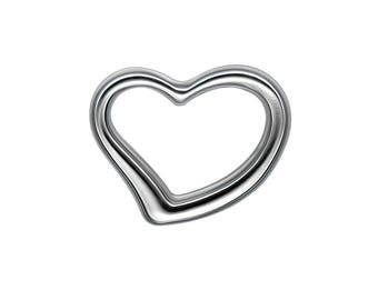 14K White Gold Heart Necklace, Minimalist Open-Heart Necklace, Heart Pendant, Valentines Day Gift, Heart Necklace in 14K Gold, Love Necklace