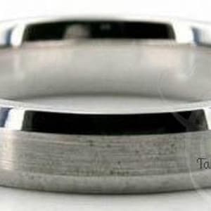Platinum Wedding Bands , Platinum Wedding Rings , 4mm Satin Finish Beveled Edge Platinum Mens Wedding Bands, Rings for Men, Gifts for Him
