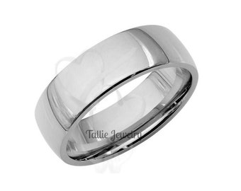 Platinum Wedding Bands, Platinum Mens Wedding Rings, 6mm Dome Plain Platinum Mens Wedding Band, Platinum Mens Ring  ,Rings for Men