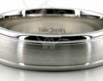 6mm 10K 14K 18K Solid White Gold Wedding Band, Satin Finish Mens and Womens Wedding Rings, His and Hers Wedding Bands