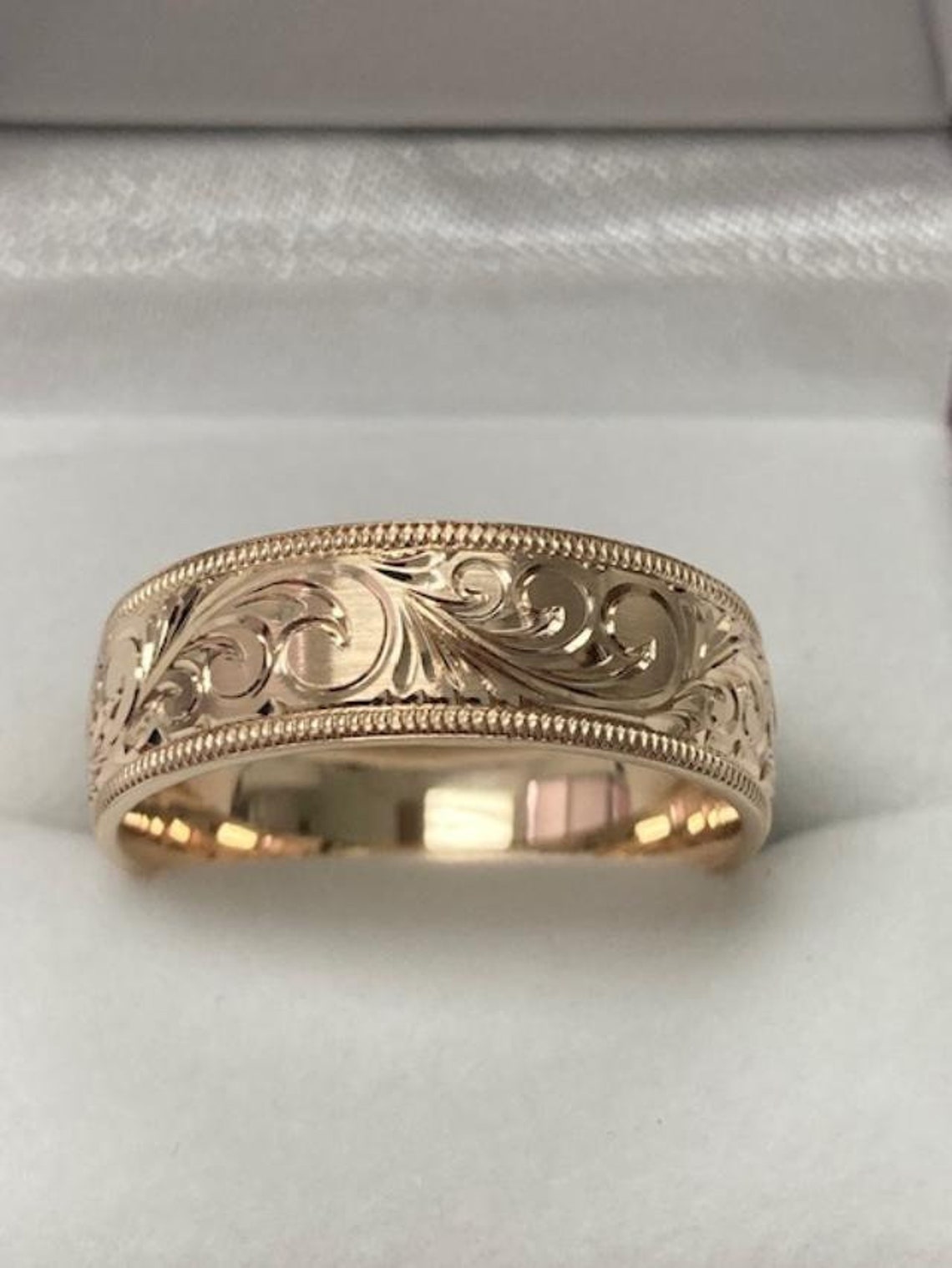 Hand Engraved Mens Wedding Bands Hand Engraved Mens Wedding - Etsy