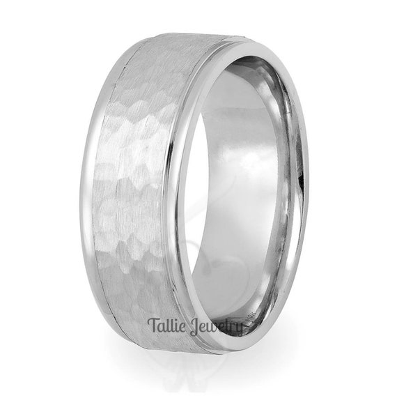 wedding ring hammered finish