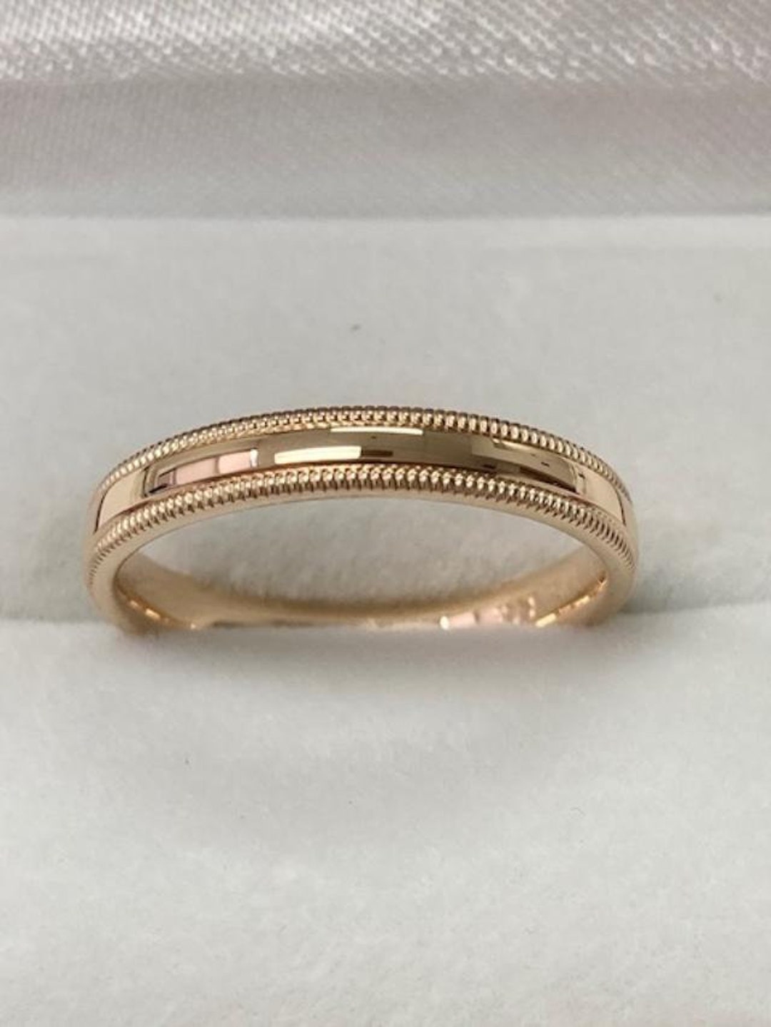 3mm 10K 14K 18K Solid Yellow Gold Wedding Band, Plain Wedding Band for ...