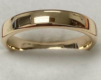 4mm 10K 14K 18K Solid Yellow Gold Wedding Bands,  Plain Dome Mens and Womens Wedding Rings, His and Hers Wedding Bands, Comfort Fit