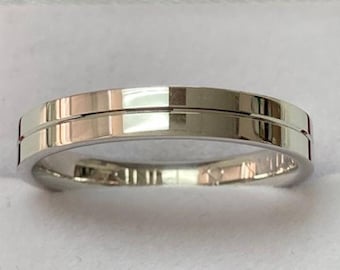 Platinum Wedding Bands, Platinum Wedding Rings, 4mm Shiny Finish Mens and Womens Platinum Wedding Band, His and Hers Wedding Rings