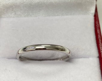 Platinum Mens and Womens  Wedding Bands, 2mm Plain Dome Platinum Wedding Rings, His and Hers Wedding Bands