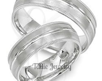 Platinum His and Hers Matching Wedding Rings Set