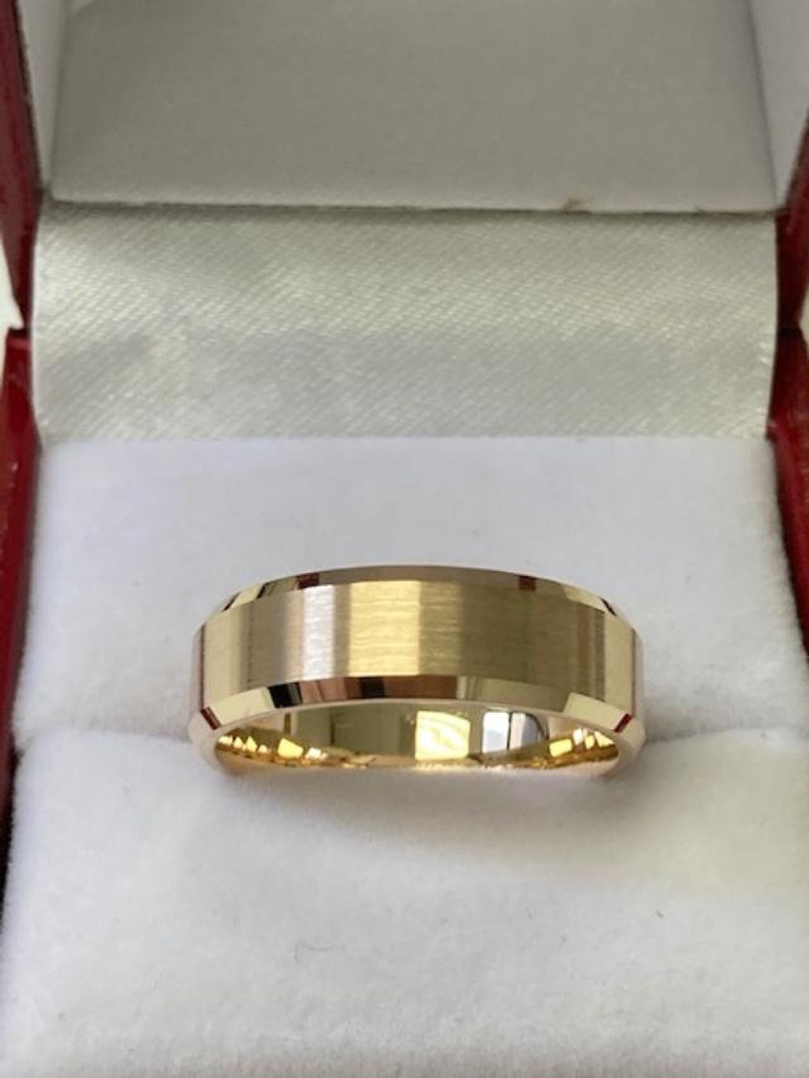 14K Yellow Gold Wedding Band 6mm 10K 14K 18K Solid Gold