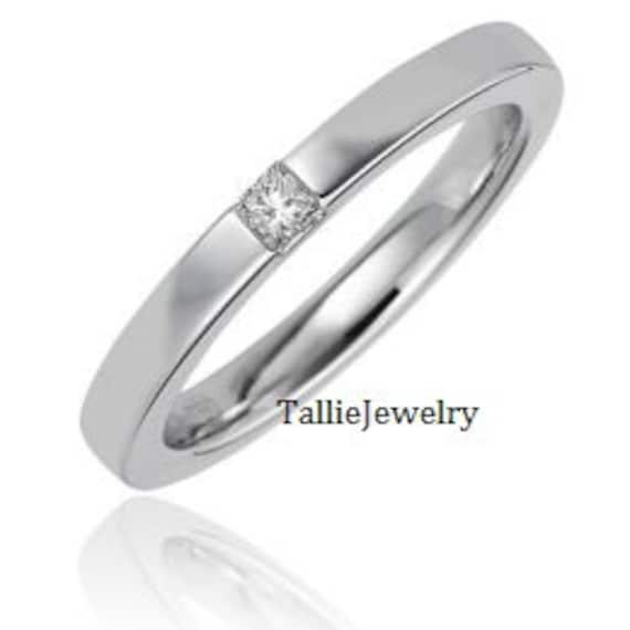 Platinum Diamond Wedding Rings, Princess Cut Diamond Wedding Bands