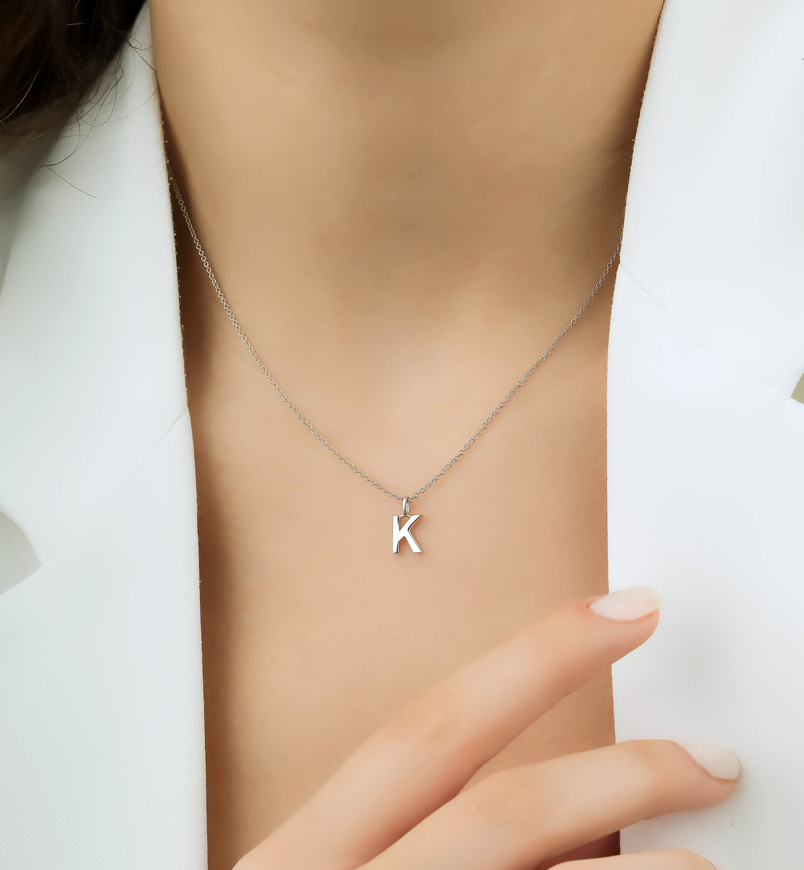 tiny gold initial necklace – Lucy Simmons Jewellery