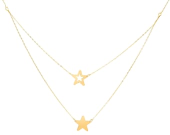 Star Necklace,14K Solid Yellow Gold Star Necklace, Dainty Star Necklace, Minimalist Star Necklace, Gold Necklace