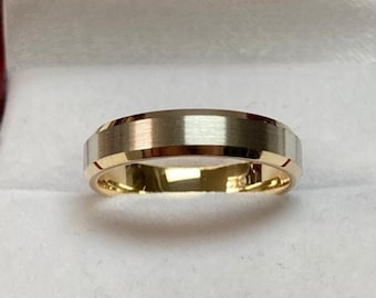 Platinum Wedding Bands, Platinum Wedding Rings, Rings for Men,  Two Tone Rings ,18K Yellow Gold and Platinum Mens & Womens Wedding Bands