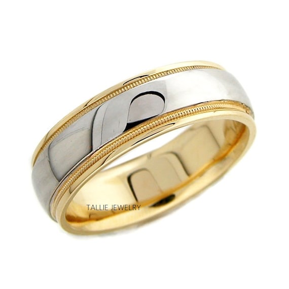 Alianzas de boda de platino, anillos de boda de platino, alianzas de boda  para hombre de platino y oro amarillo de 18 quilates, anillos de boda para