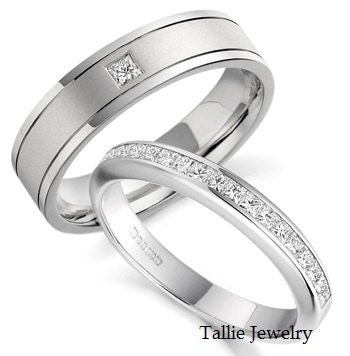 1 Carat 4 Row Diamond Wedding Ring Band for Her in White Gold - JeenJewels