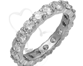 Platinum Diamond Eternity Ring  ,Diamond Eternity Wedding Band, 2.70 Carats Platinum Diamond Rings, Diamond Eternity Band