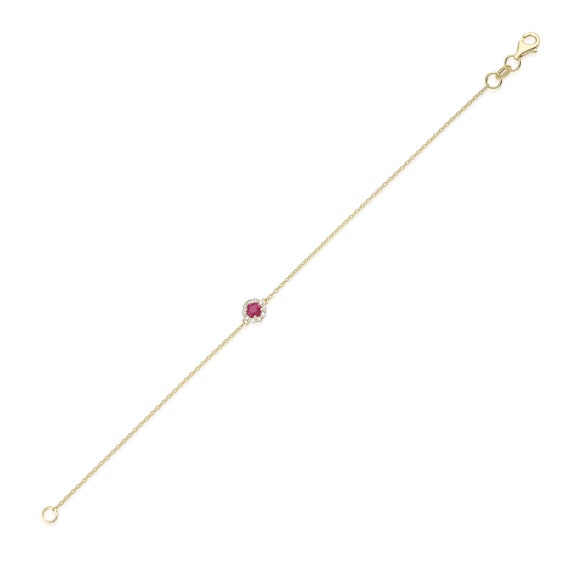 18ct White Gold Ruby and Diamond Line Bracelet