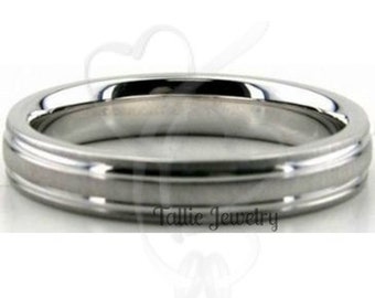 Platinum Wedding Bands , Platinum Wedding Rings , 4mm Brushed Finish Platinum Mens & Womens Wedding Band,  Rings for Men, Gifts for Him