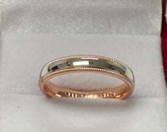 Platinum Wedding Band, Platinum Wedding Ring, 14K Rose Gold & Platinum Wedding Bands, Rings for Men, Rings for Women, Plain Wedding Bands