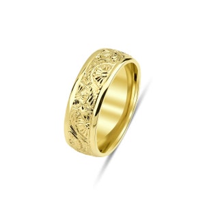 PYTALI Men's 9K Solid Gold Ring With Garnet Gemstone - Customizable Father's Day Gift - View #5