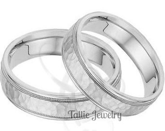 His and Hers Platinum Wedding Bands, Matching Wedding Rings Set