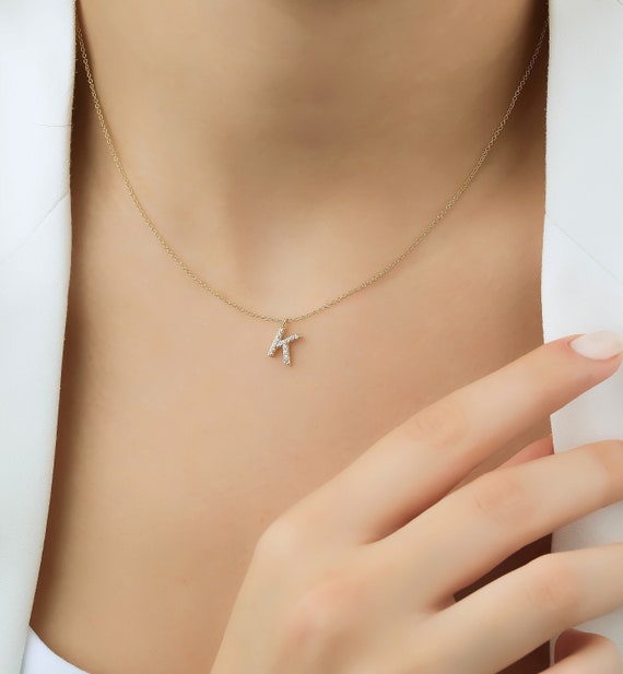 Diamond Letter Pendant in 18k | A | Discover now – Sophie by Sophie