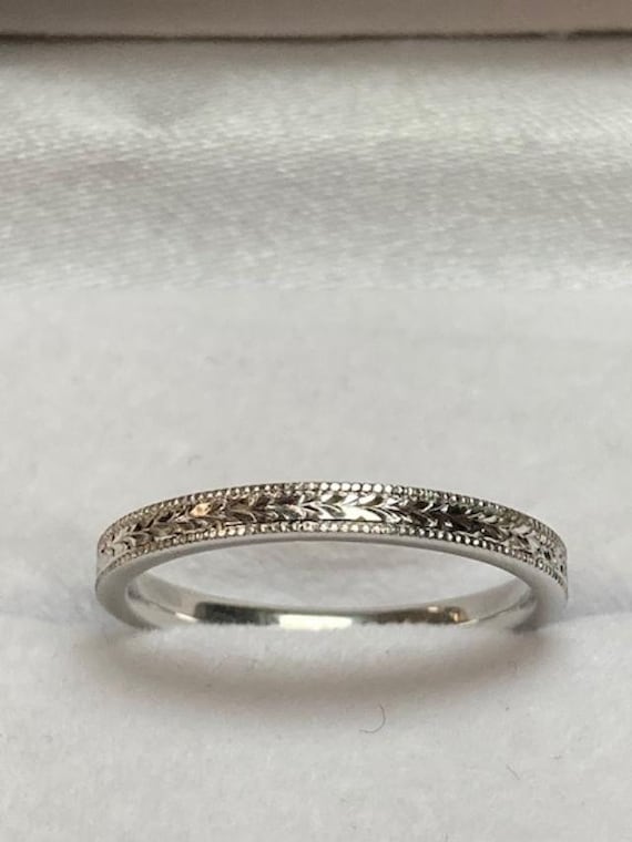 Platinum Hand Engraved Rings Hand Engraved Platinum Mens Womens