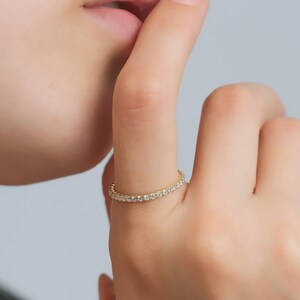 0.60 Carats Full Eternity Diamond Wedding Ring , 14K Yellow Gold Diamond Wedding Bands, Diamond Eternity Rings