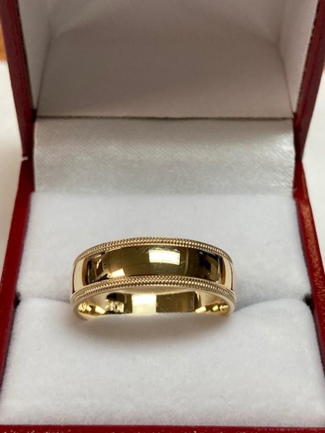 Milgrain Gold Ring Guards Insert Wedding Bands 2MM