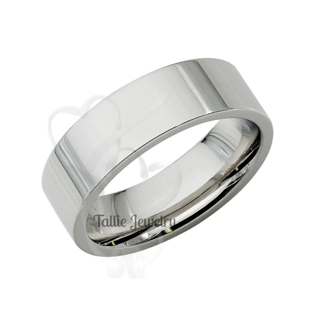 Mens Platinum Wedding Bands, Platinum Mens Wedding Rings, Flat Platinum ...