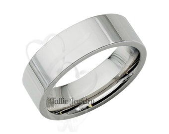 Mens Platinum Wedding Bands, Platinum Mens Wedding Rings,  Flat Platinum Wedding Band, Platinum Wedding Ring  ,Rings for Men