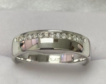 Diamond Eternity Ring, Diamond Eternity Wedding Bands, 14K Solid White Gold Diamond Wedding Bands, Mens or Womens Diamond Wedding Rings