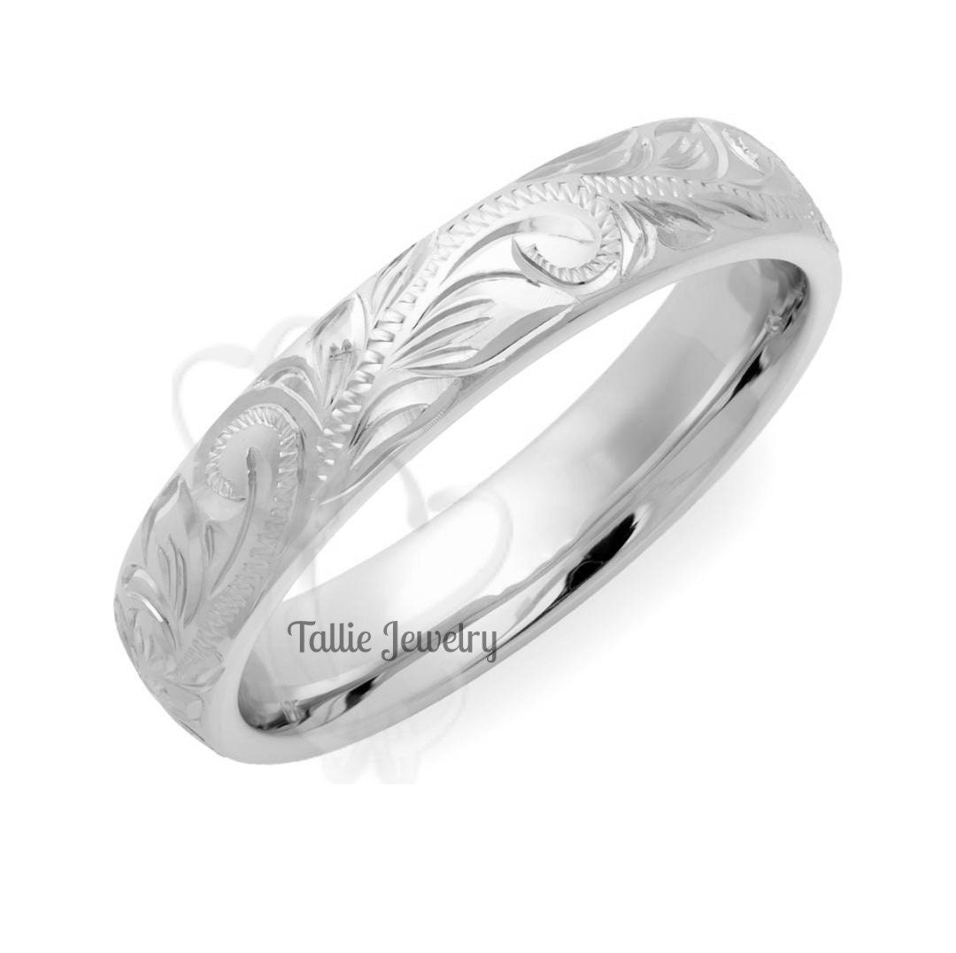 Mans 4mm Wedding Band 9k Gold William White