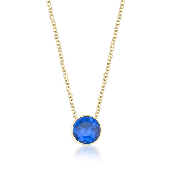 Sapphire necklace on sale yellow gold