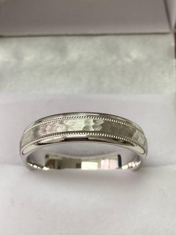 Flat Court Chamfered Edge - 5mm Platinum Wedding Ring