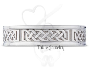 Celtic Knots Wedding Bands, Irish Wedding Rings, Mens White Gold Wedding Bands, Celtic Mens Wedding Rings, Mens Celtic Wedding Bands