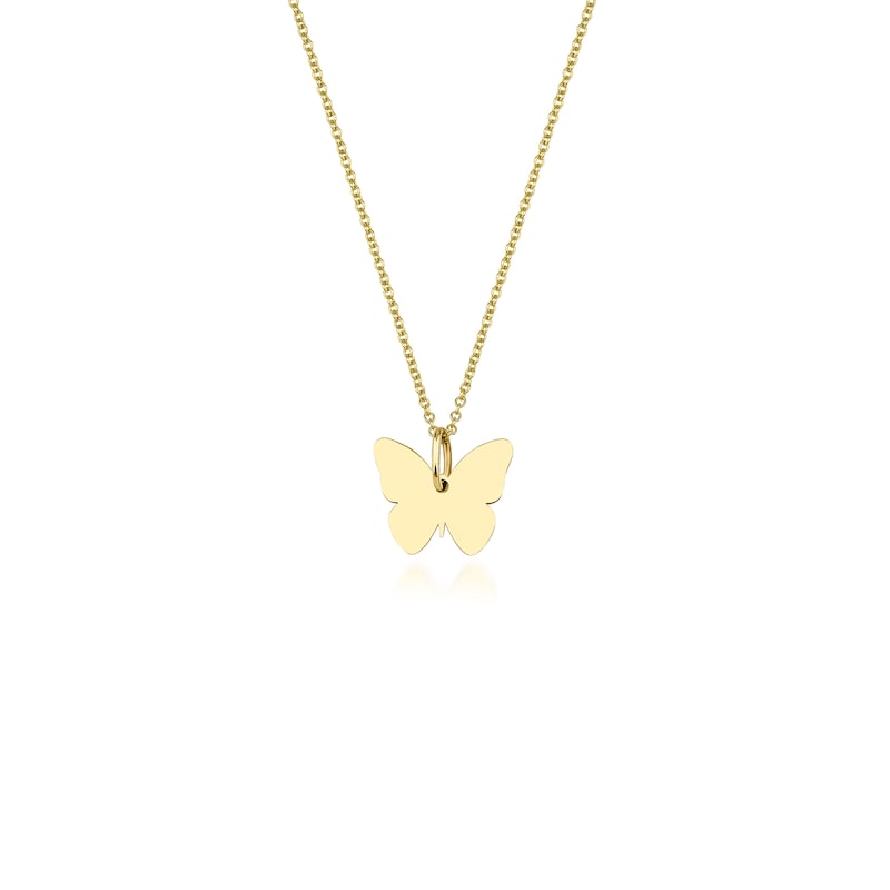 Golden Sparkling Open Butterfly Necklace