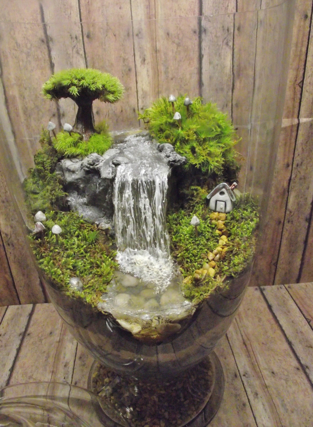 Amazing Huge Waterfall Terrarium with Raku Fired Miniature Etsy