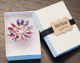 Kanzashi Clematis Spring Flower Lapel Pin Limited Edition