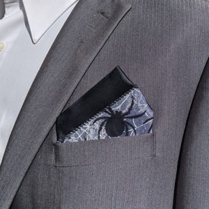 Spider Web Pre-folded Pocket Square: Halloween Black & White